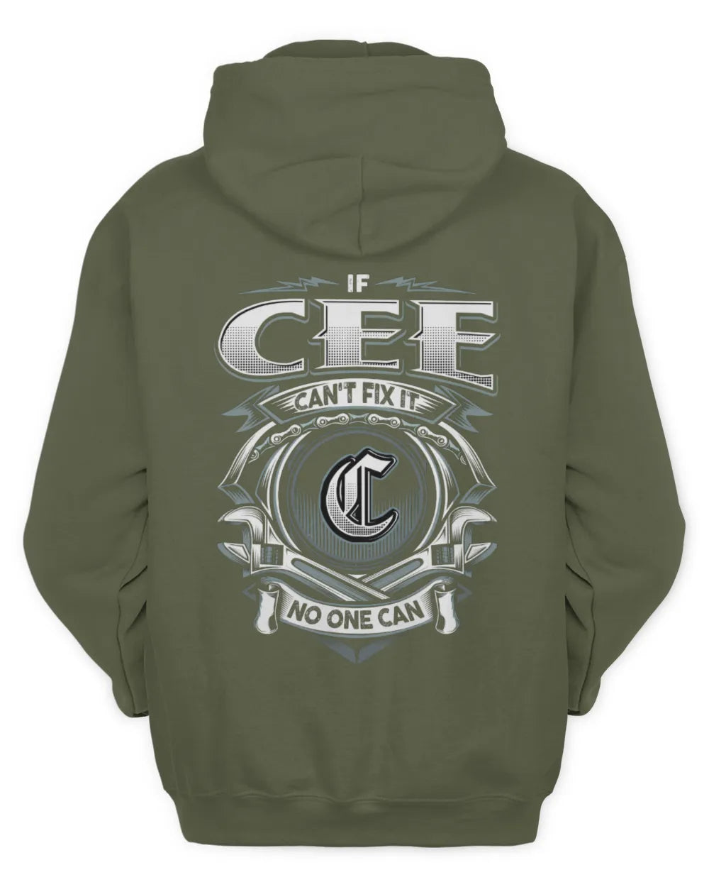CEE AP81-K4-626 - Personalized Ahmed Quote Apparel “If Ahmed Can't Fix It, No One Can” - Unisex Hoodie - Military Green
