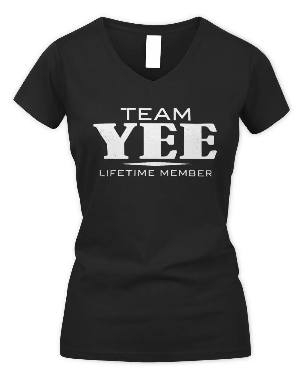 YEE BL62-K4-128 - Personalized “Team NAME Lifetime Member” - Women's V-Neck T-Shirt - Black