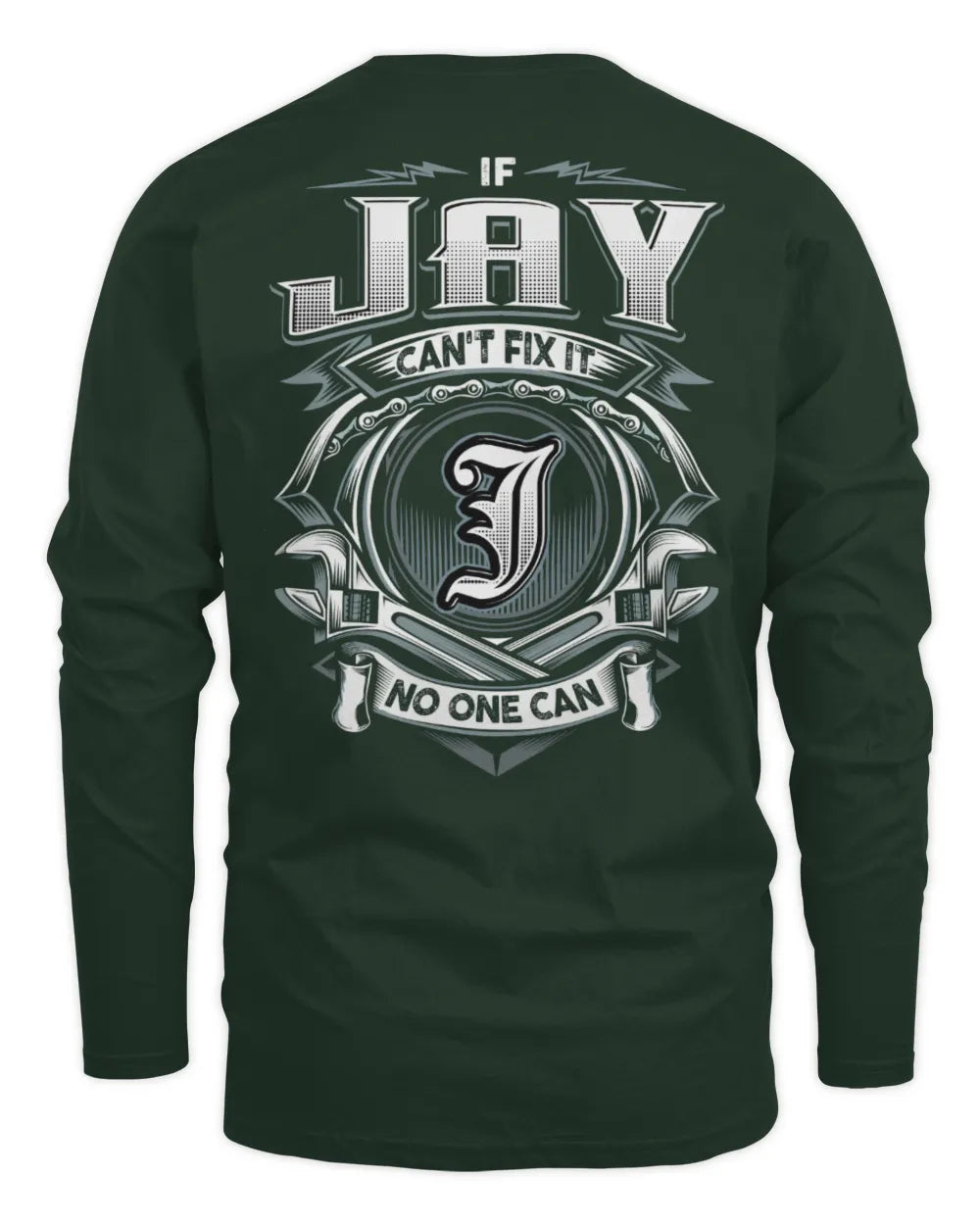JAY AP81-K4-626 - Personalized Ahmed Quote Apparel “If Ahmed Can't Fix It, No One Can” - Men's Long Sleeved T-Shirt - Forest Green