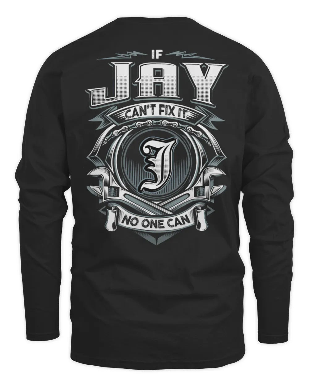 JAY AP81-K4-626 - Personalized Ahmed Quote Apparel “If Ahmed Can't Fix It, No One Can” - Men's Long Sleeved T-Shirt - Black
