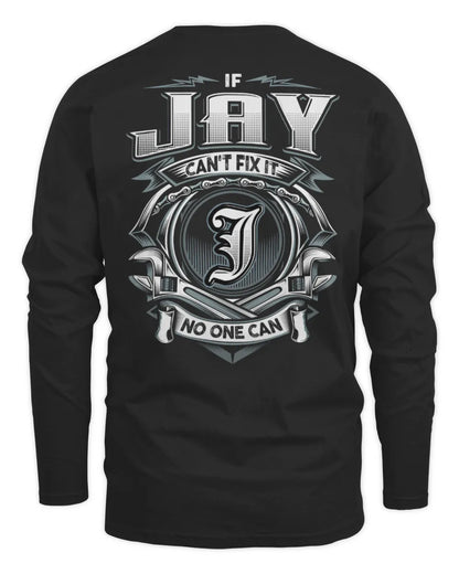 JAY AP81-K4-626 - Personalized Ahmed Quote Apparel “If Ahmed Can't Fix It, No One Can” - Men's Long Sleeved T-Shirt - Black