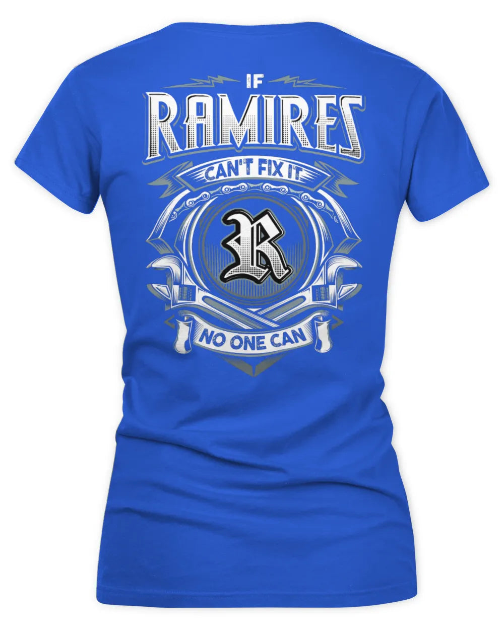 RAMIRES AP81-K4-626 - Personalized Ahmed Quote Apparel “If Ahmed Can't Fix It, No One Can” - Women's V-Neck T-Shirt - Royal
