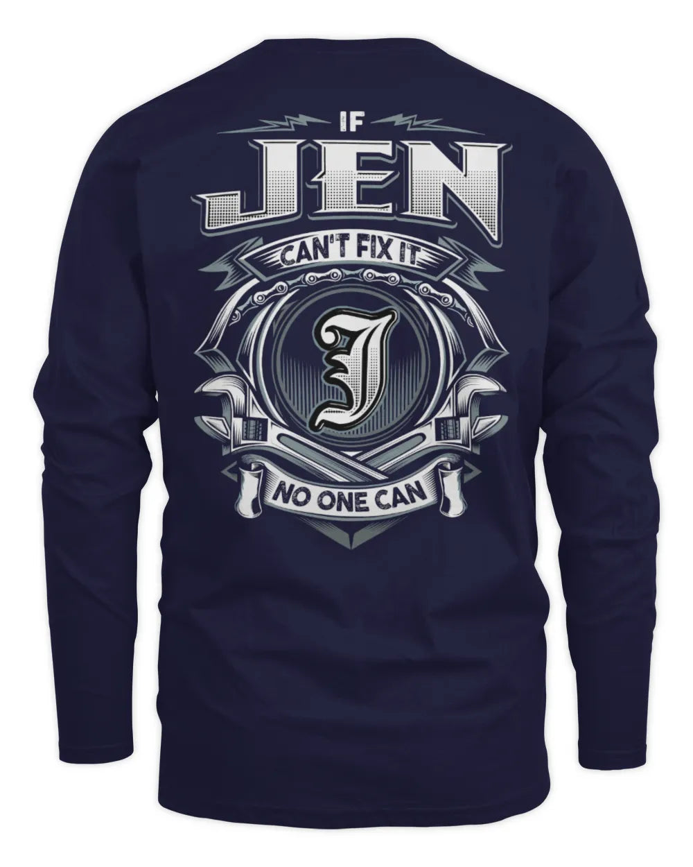 JEN AP81-K4-626 - Personalized Ahmed Quote Apparel “If Ahmed Can't Fix It, No One Can” - Men's Long Sleeved T-Shirt - Navy