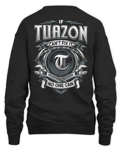 TUAZON AP81-K4-626 - Personalized Ahmed Quote Apparel “If Ahmed Can't Fix It, No One Can” - Unisex Sweatshirt - Black