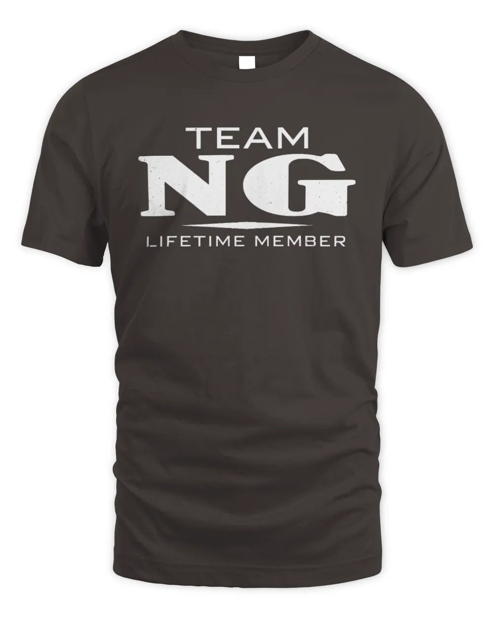 NG BL62-K4-128 - Personalized “Team NAME Lifetime Member” - Unisex Standard T-Shirt - Dark Chocolate