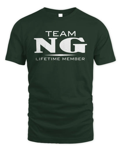 NG BL62-K4-128 - Personalized “Team NAME Lifetime Member” - Unisex Standard T-Shirt - Forest Green