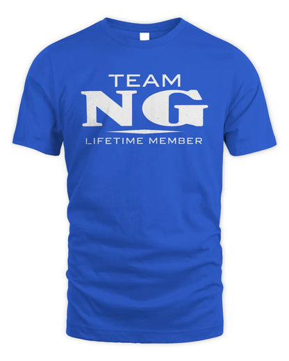NG BL62-K4-128 - Personalized “Team NAME Lifetime Member” - Unisex Standard T-Shirt - Royal