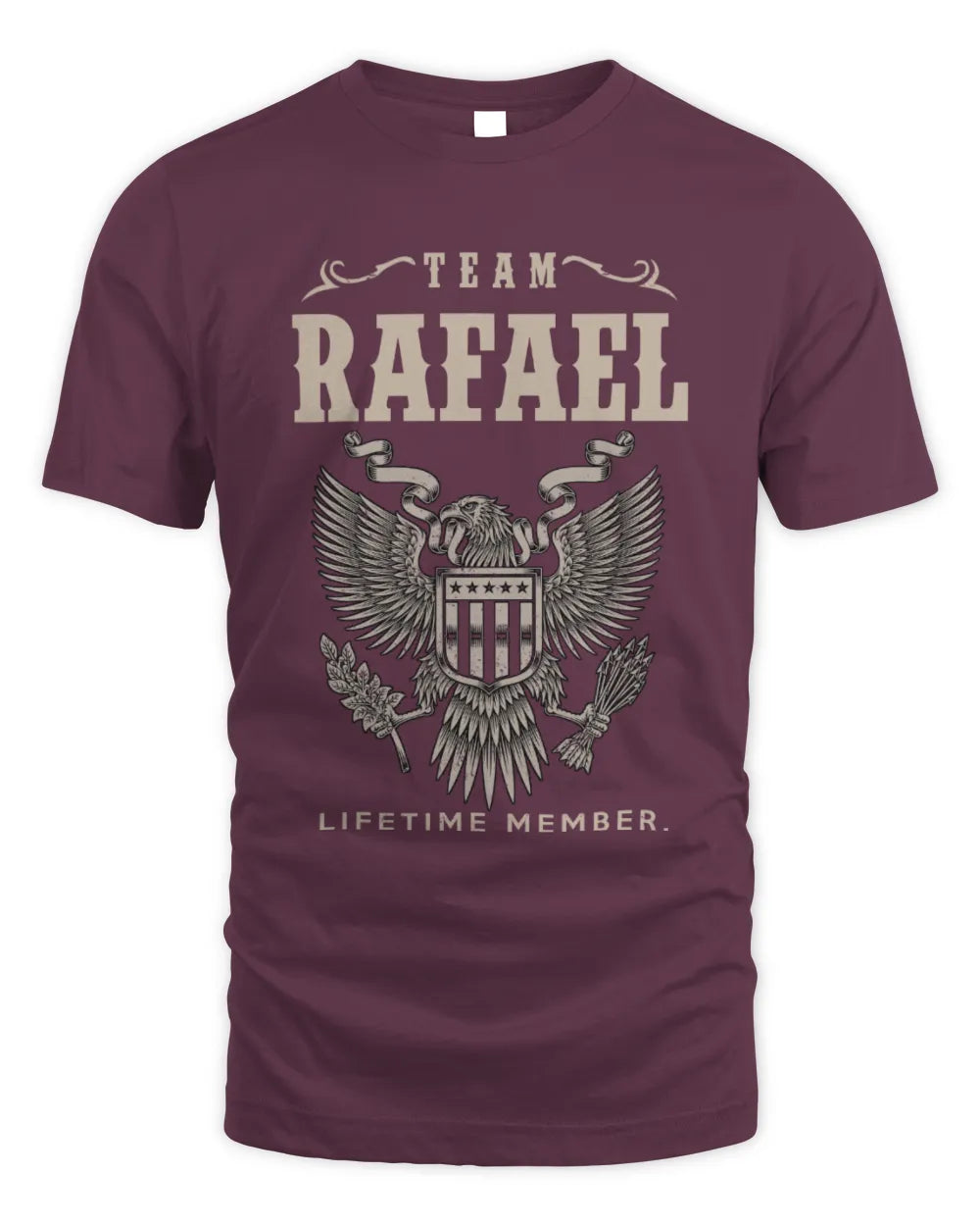 RAFAEL TP06-K82 – Personalized Classic Style Apparel “Team NAME Lifetime Member” - Unisex Standard T-Shirt - Maroon