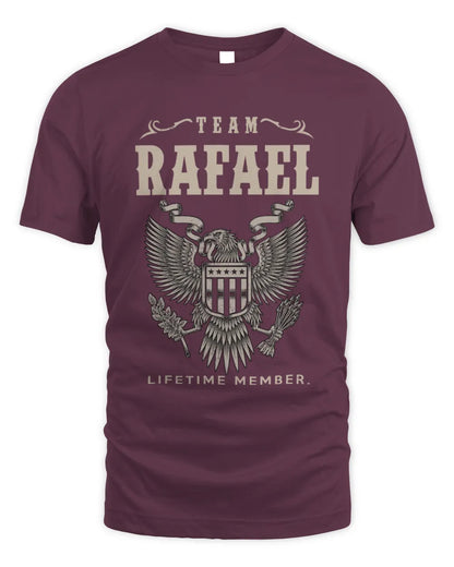 RAFAEL TP06-K82 – Personalized Classic Style Apparel “Team NAME Lifetime Member” - Unisex Standard T-Shirt - Maroon