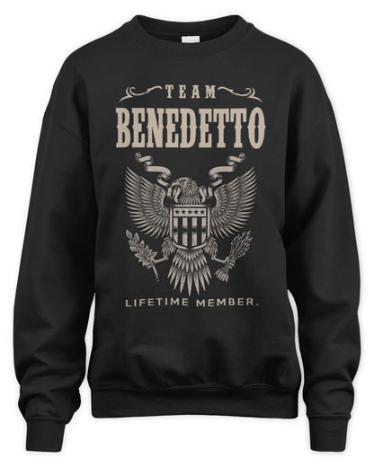 BENEDETTO TP06-K82 – Personalized Classic Style Apparel “Team NAME Lifetime Member” - Unisex Sweatshirt - Black