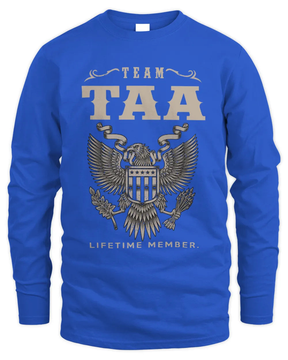 TAA TP06-K82 – Personalized Classic Style Apparel “Team NAME Lifetime Member” - Men's Long Sleeved T-Shirt - Royal