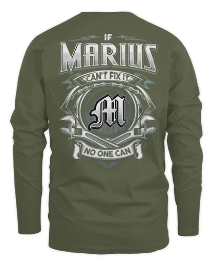 MARIUS AP81-K4-626 - Personalized Ahmed Quote Apparel “If Ahmed Can't Fix It, No One Can” - Men's Long Sleeved T-Shirt - Military Green