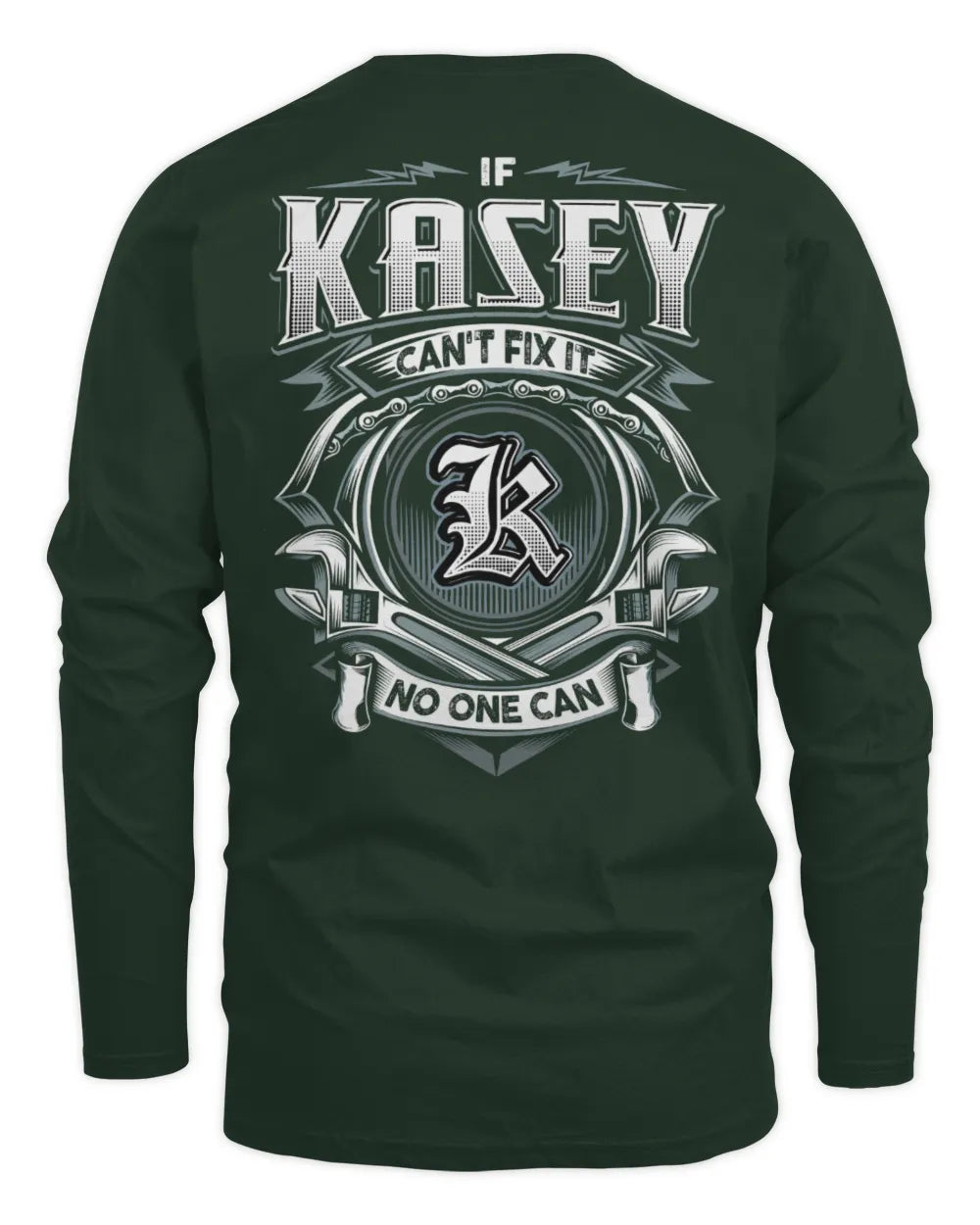 KASEY AP81-K4-626 - Personalized Ahmed Quote Apparel “If Ahmed Can't Fix It, No One Can” - Men's Long Sleeved T-Shirt - Forest Green
