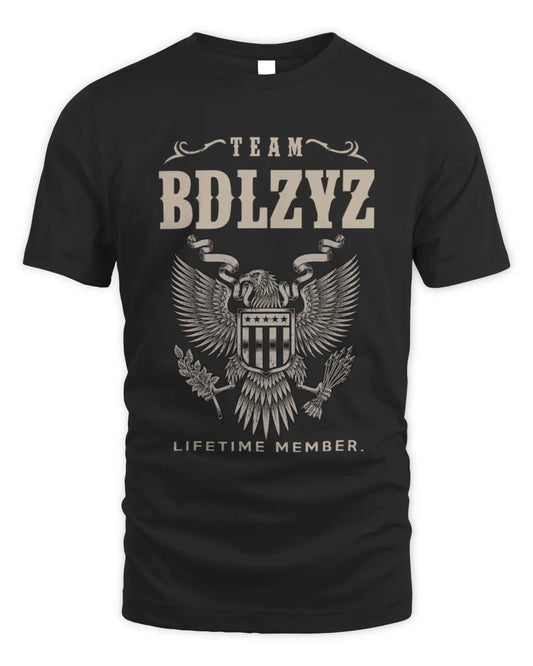 BDLZYZ TP06-K82 – Personalized Classic Style Apparel “Team NAME Lifetime Member” - Unisex Standard T-Shirt - Black