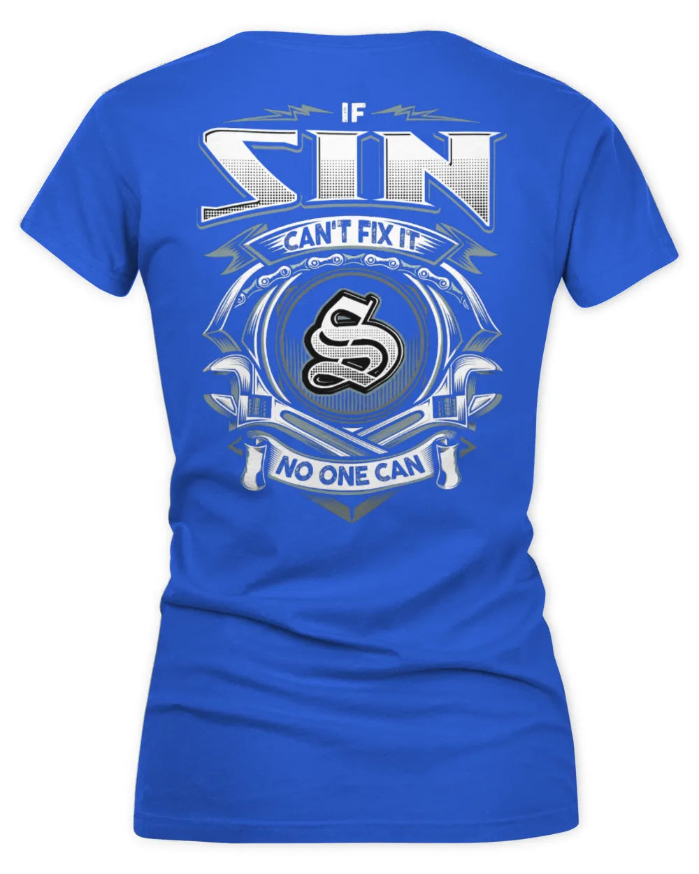 SIN AP81-K4-626 - Personalized Ahmed Quote Apparel “If Ahmed Can't Fix It, No One Can” - Women's V-Neck T-Shirt - Royal