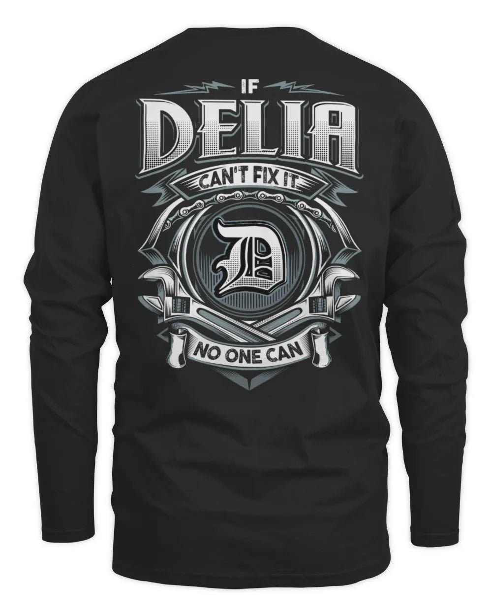 DELIA AP81-K4-626 - Personalized Ahmed Quote Apparel “If Ahmed Can't Fix It, No One Can” - Men's Long Sleeved T-Shirt - Black