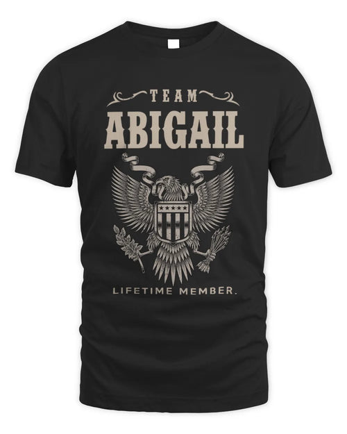 ABIGAIL TP06-K82 – Personalized Classic Style Apparel “Team NAME Lifetime Member” - Unisex Standard T-Shirt - Black