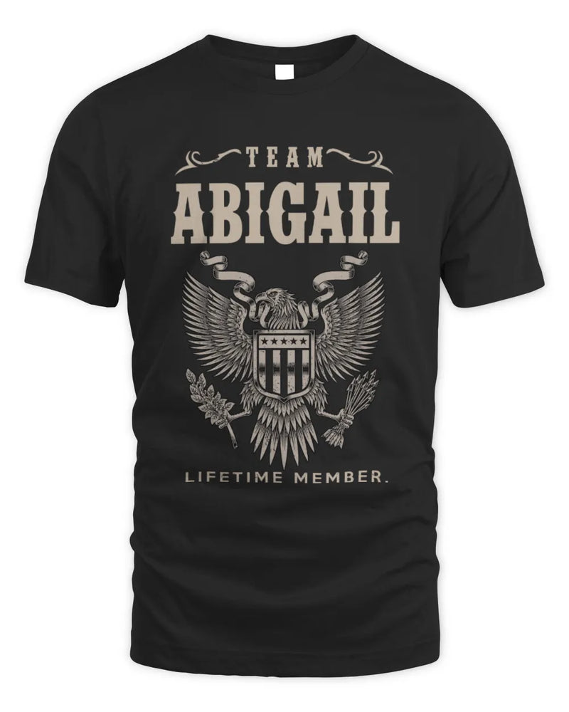 ABIGAIL TP06-K82 – Personalized Classic Style Apparel “Team NAME Lifetime Member” - Unisex Standard T-Shirt - Black
