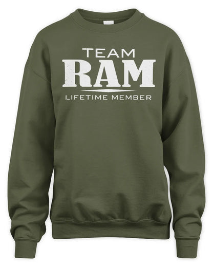 RAM BL62-K4-128 - Personalized “Team NAME Lifetime Member” - Unisex Sweatshirt - Military Green