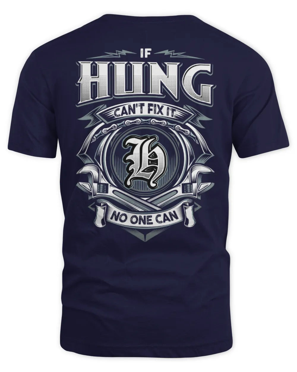 HUNG AP81-K4-626 - Personalized Ahmed Quote Apparel “If Ahmed Can't Fix It, No One Can” - Unisex Standard T-Shirt - Navy