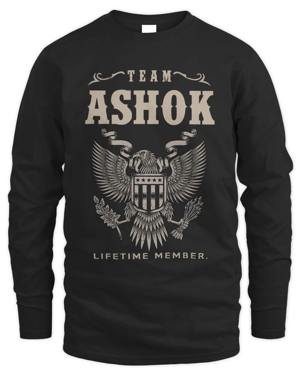 ASHOK TP06-K82 – Personalized Classic Style Apparel “Team NAME Lifetime Member” - Men's Long Sleeved T-Shirt - Black