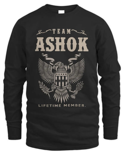 ASHOK TP06-K82 – Personalized Classic Style Apparel “Team NAME Lifetime Member” - Men's Long Sleeved T-Shirt - Black
