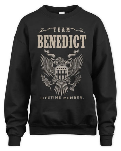 BENEDICT TP06-K82 – Personalized Classic Style Apparel “Team NAME Lifetime Member” - Unisex Sweatshirt - Black