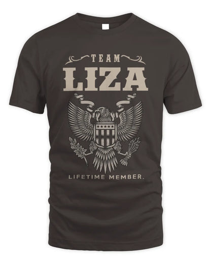 LIZA TP06-K82 – Personalized Classic Style Apparel “Team NAME Lifetime Member” - Unisex Standard T-Shirt - Dark Chocolate