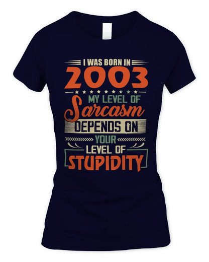2003 HH89-K2 – Vintage Born to Be Sarcastic T-Shirt - Women's Standard T-Shirt - Navy