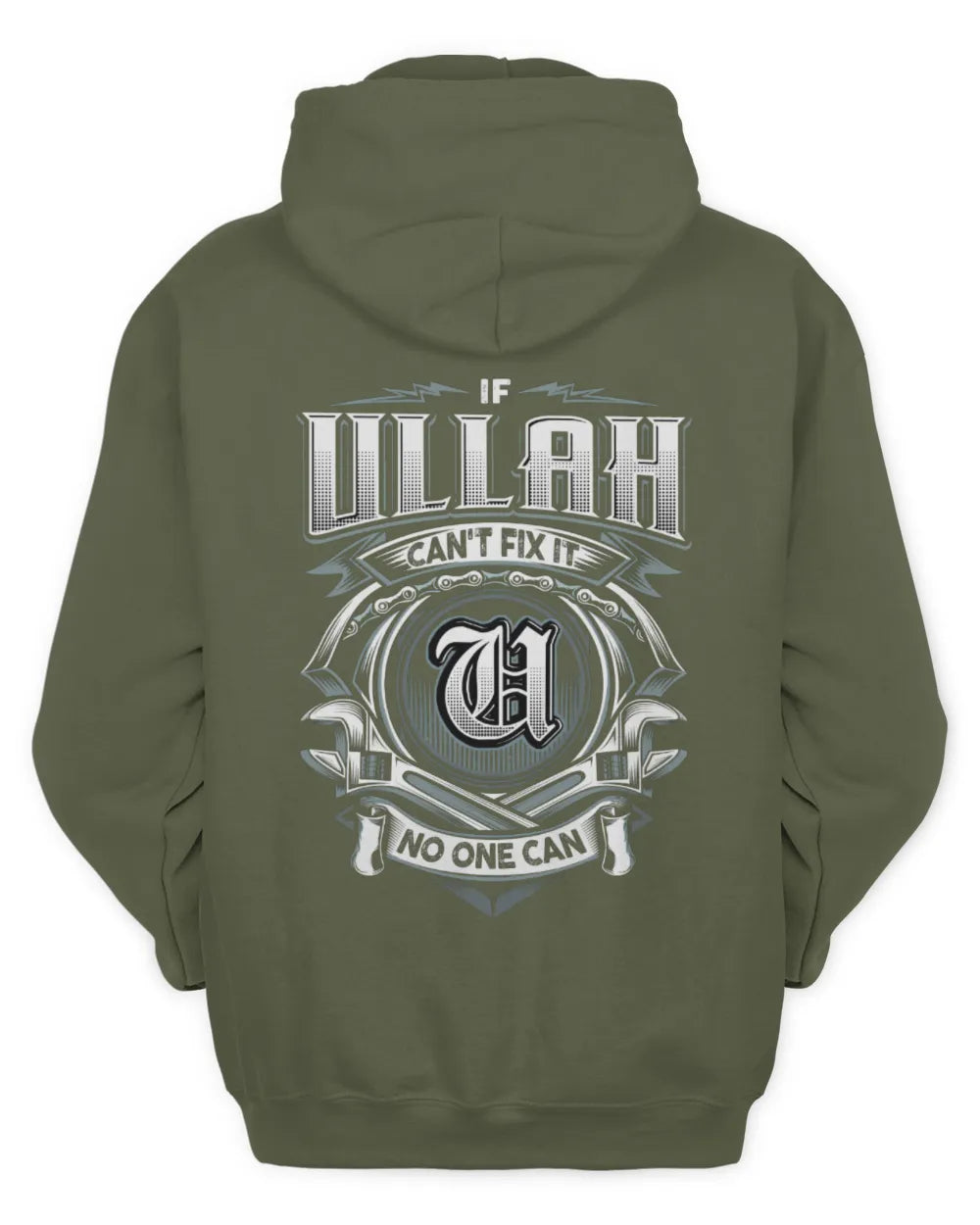 ULLAH AP81-K4-626 - Personalized Ahmed Quote Apparel “If Ahmed Can't Fix It, No One Can” - Unisex Hoodie - Military Green