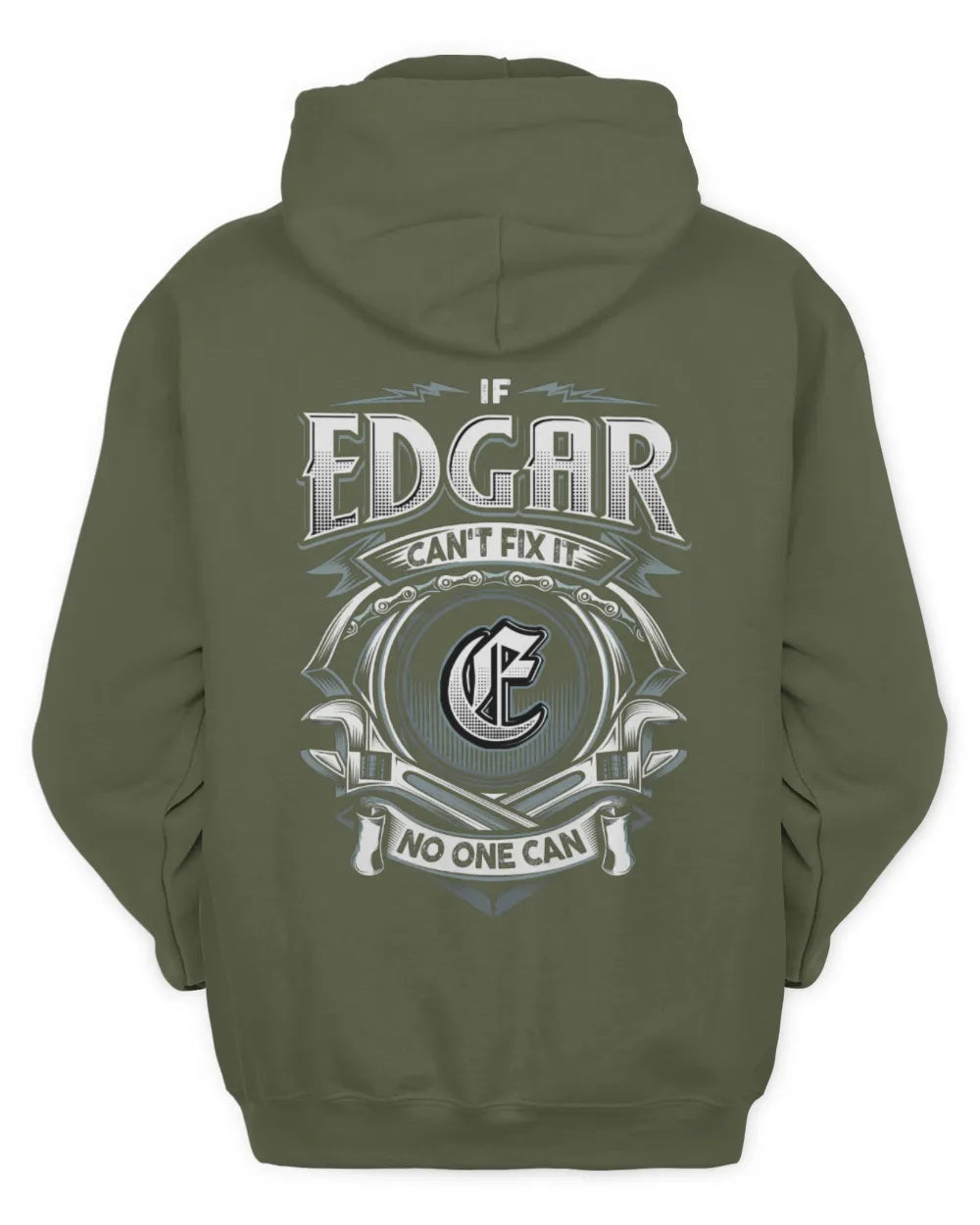 EDGAR AP81-K4-626 - Personalized Ahmed Quote Apparel “If Ahmed Can't Fix It, No One Can” - Unisex Hoodie - Military Green