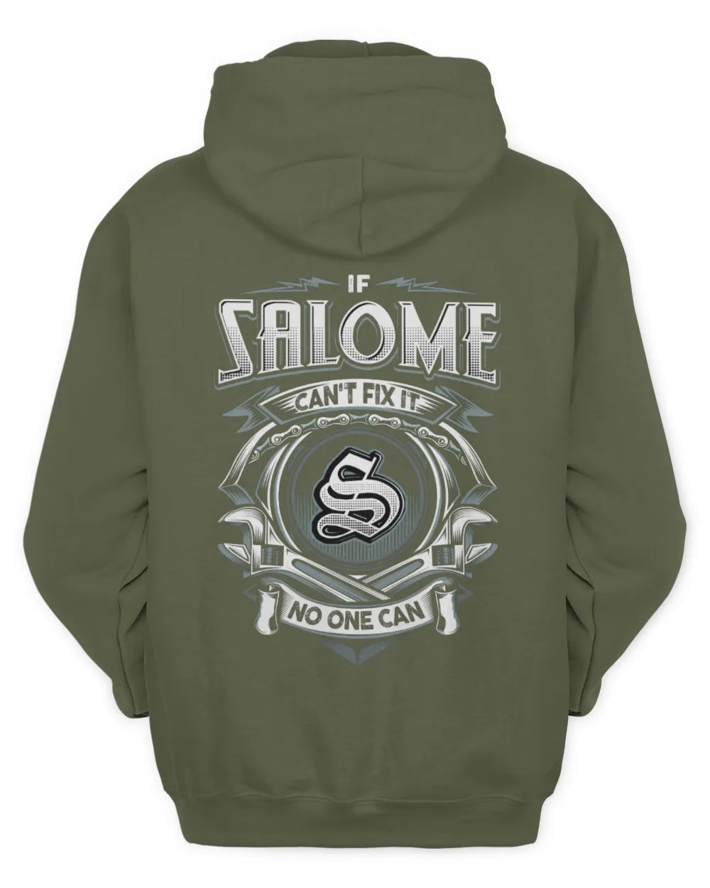 SALOME AP81-K4-626 - Personalized Ahmed Quote Apparel “If Ahmed Can't Fix It, No One Can” - Unisex Hoodie - Military Green