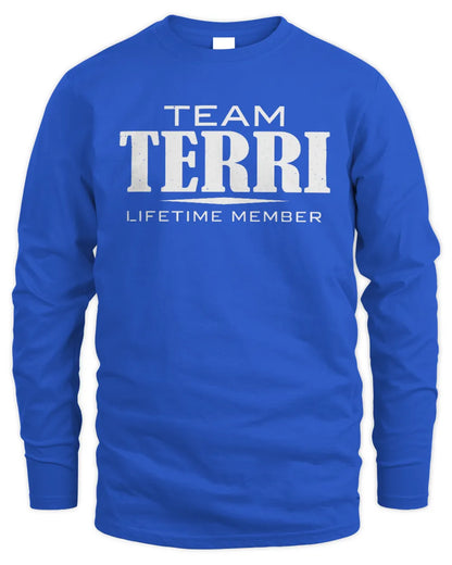 TERRI BL62-K4-128 - Personalized “Team NAME Lifetime Member” - Men's Long Sleeved T-Shirt - Royal