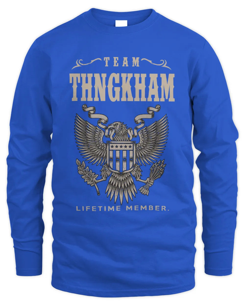 THNGKHAM TP06-K82 – Personalized Classic Style Apparel “Team NAME Lifetime Member” - Men's Long Sleeved T-Shirt - Royal