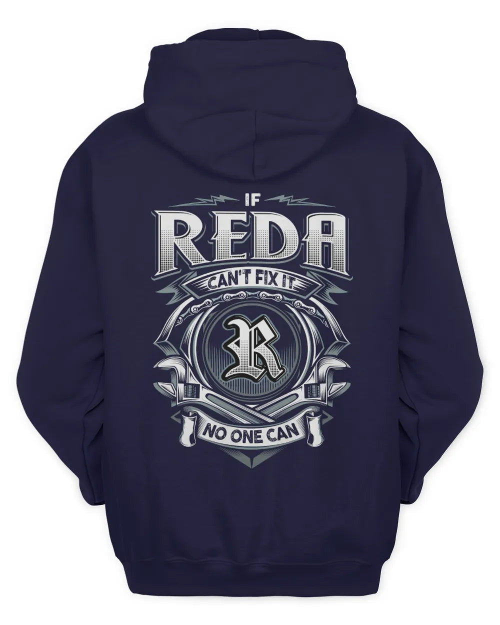 REDA AP81-K4-626 - Personalized Ahmed Quote Apparel “If Ahmed Can't Fix It, No One Can” - Unisex Hoodie - Navy