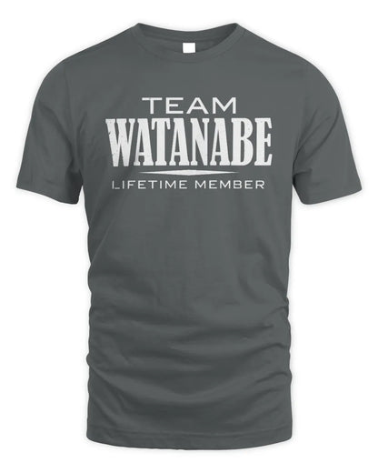 WATANABE BL62-K4-128 - Personalized “Team NAME Lifetime Member” - Unisex Standard T-Shirt - Charcoal