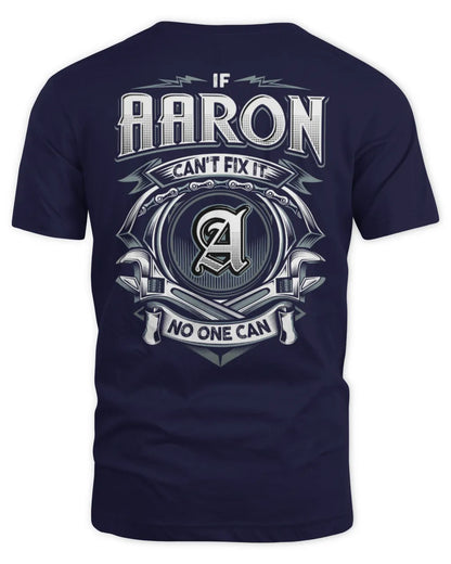 AARON AP81-K4-626 - Personalized Ahmed Quote Apparel “If Ahmed Can't Fix It, No One Can” - Unisex Standard T-Shirt - Navy