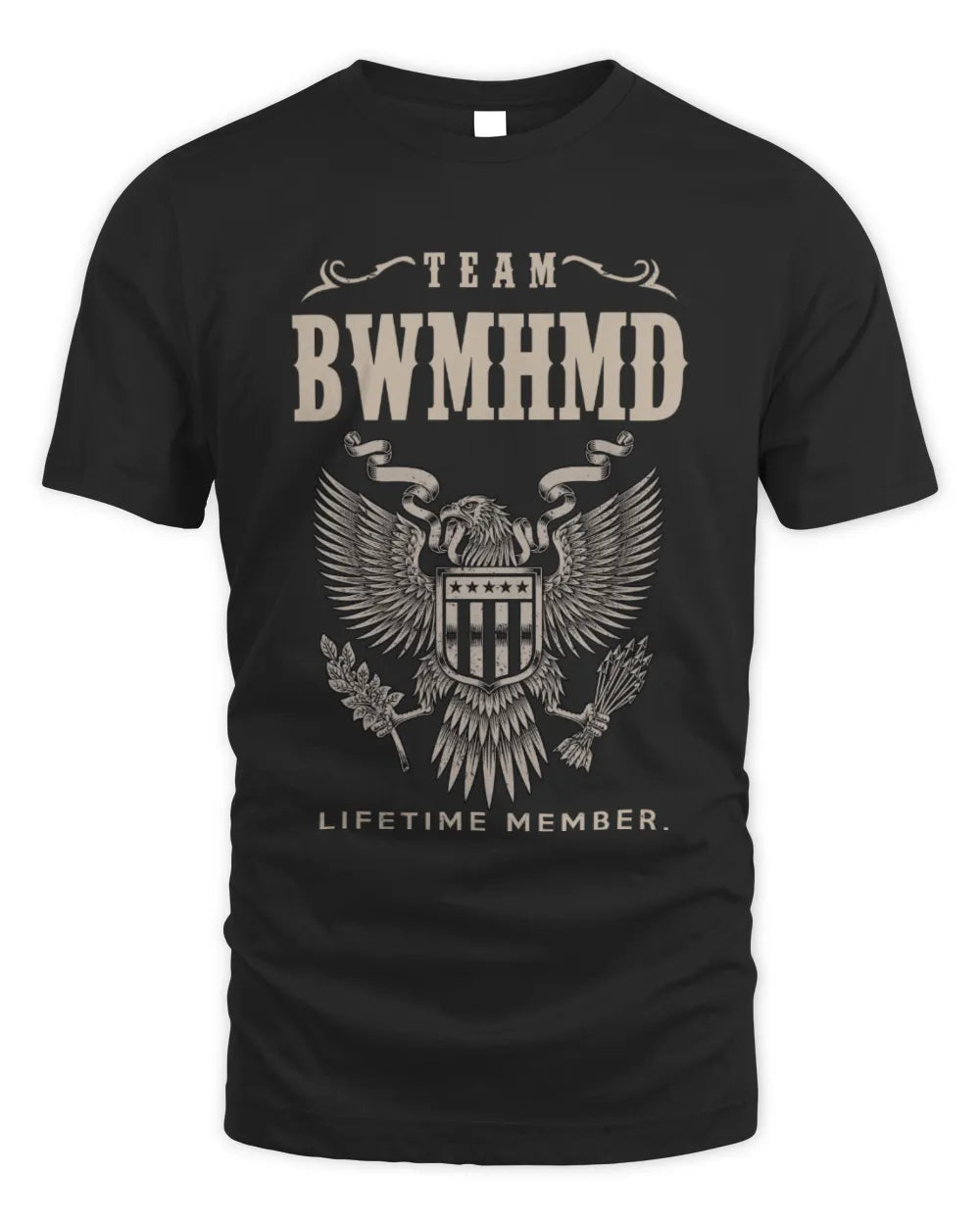 BWMHMD TP06-K82 – Personalized Classic Style Apparel “Team NAME Lifetime Member” - Unisex Standard T-Shirt - Black