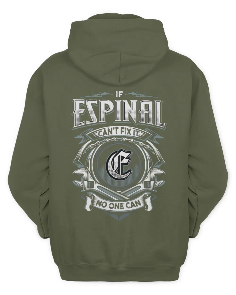 ESPINAL AP81-K4-626 - Personalized Ahmed Quote Apparel “If Ahmed Can't Fix It, No One Can” - Unisex Hoodie - Military Green