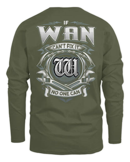 WAN AP81-K4-626 - Personalized Ahmed Quote Apparel “If Ahmed Can't Fix It, No One Can” - Men's Long Sleeved T-Shirt - Military Green