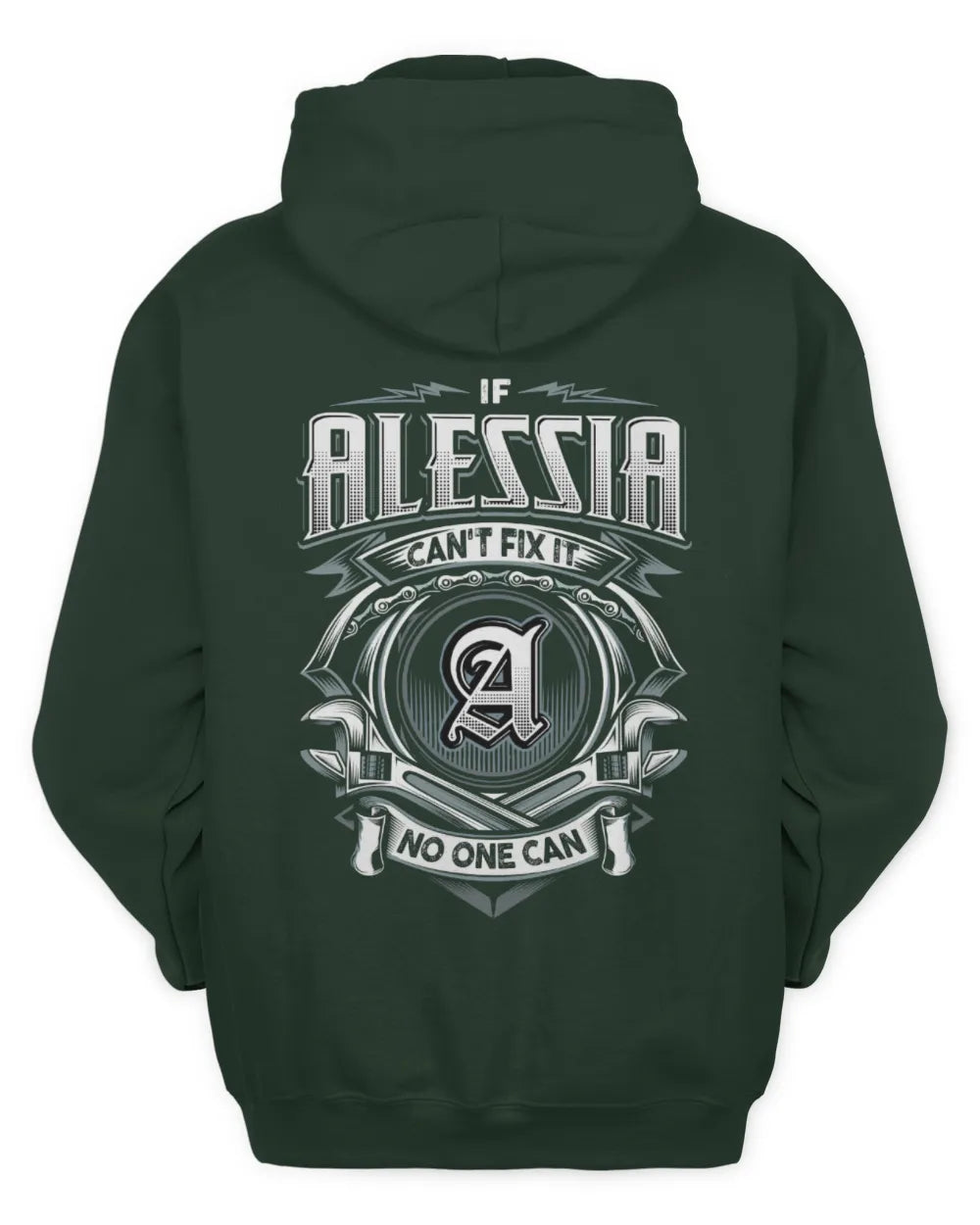 ALESSIA AP81-K4-626 - Personalized Ahmed Quote Apparel “If Ahmed Can't Fix It, No One Can” - Unisex Hoodie - Forest Green