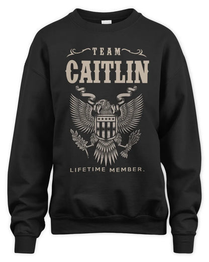 CAITLIN TP06-K82 – Personalized Classic Style Apparel “Team NAME Lifetime Member” - Unisex Sweatshirt - Black