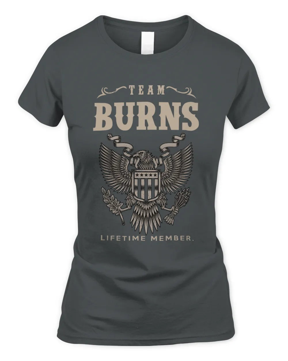 BURNS TP06-K82 – Personalized Classic Style Apparel “Team NAME Lifetime Member” - Women's Standard T-Shirt - Charcoal