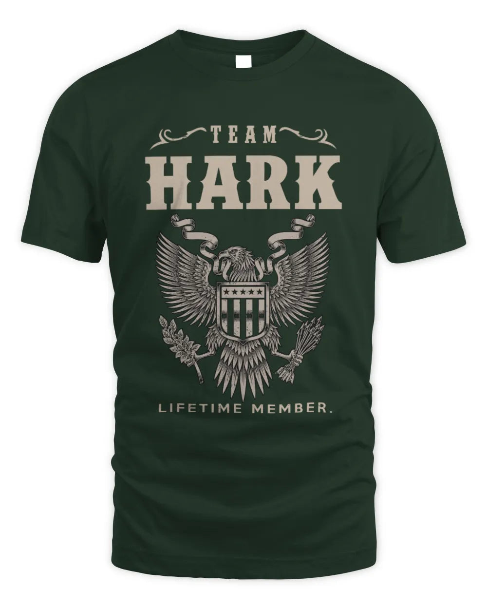 HARK TP06-K82 – Personalized Classic Style Apparel “Team NAME Lifetime Member” - Unisex Standard T-Shirt - Forest Green