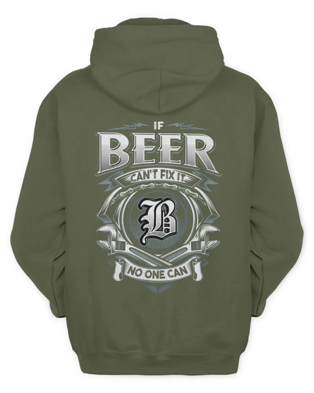 BEER AP81-K4-626 - Personalized Ahmed Quote Apparel “If Ahmed Can't Fix It, No One Can” - Unisex Hoodie - Military Green