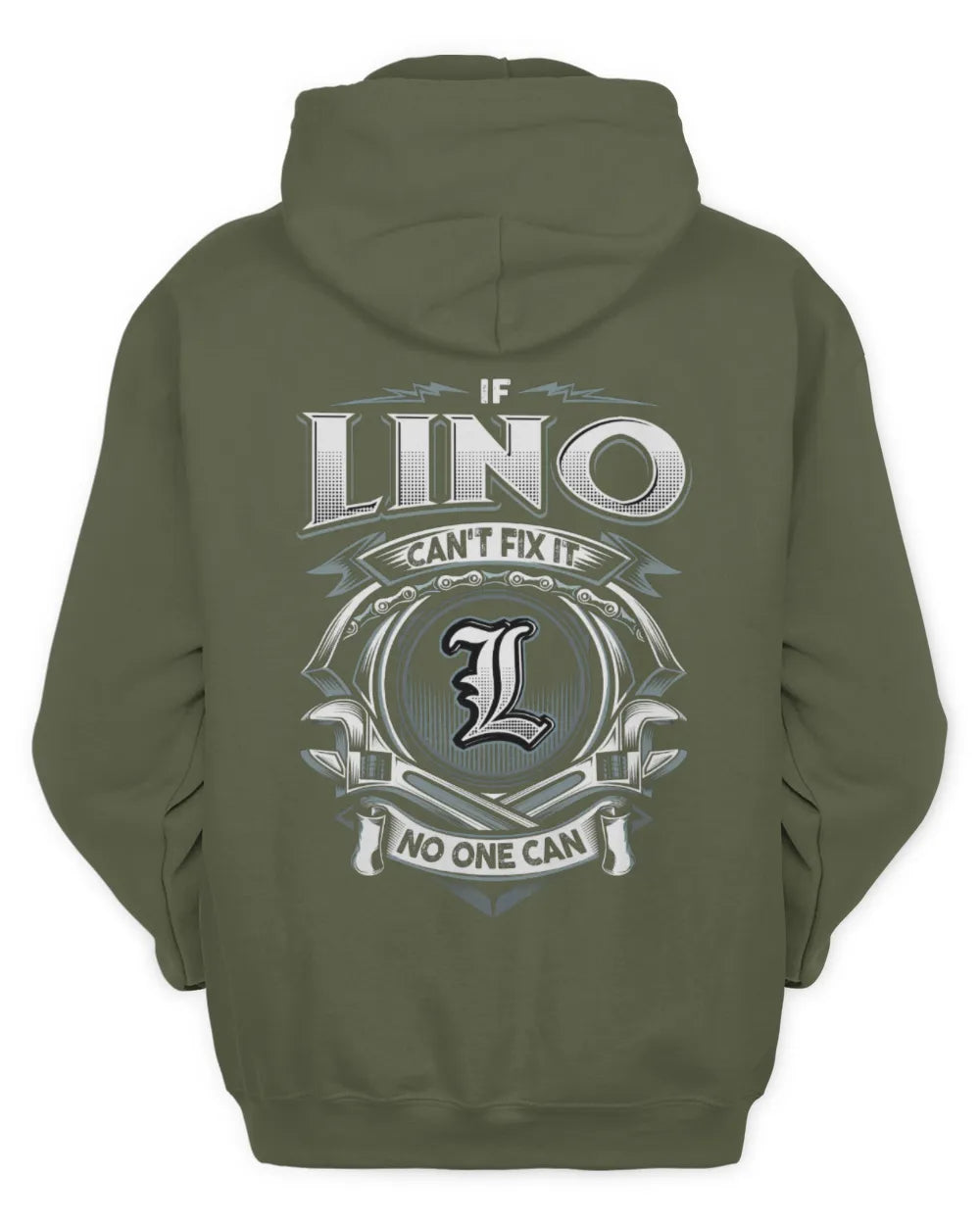 LINO AP81-K4-626 - Personalized Ahmed Quote Apparel “If Ahmed Can't Fix It, No One Can” - Unisex Hoodie - Military Green