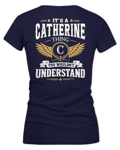 CATHERINE KT06-M008 It’s a [NAME] Thing – You Wouldn’t Understand | Personalized Vintage T-Shirt - Women's V-Neck T-Shirt - Navy