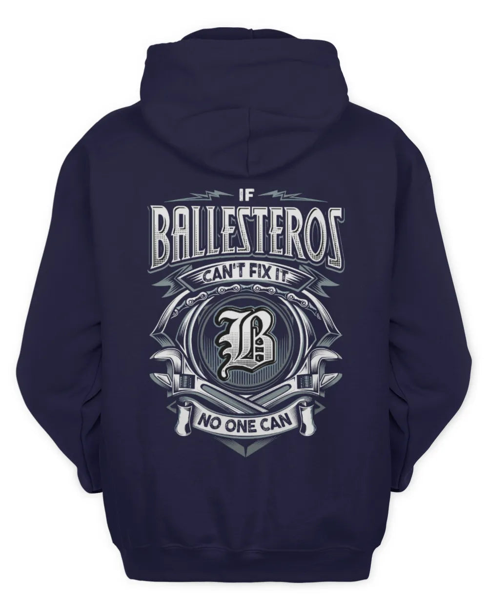 BALLESTEROS AP81-K4-626 - Personalized Ahmed Quote Apparel “If Ahmed Can't Fix It, No One Can” - Unisex Hoodie - Navy