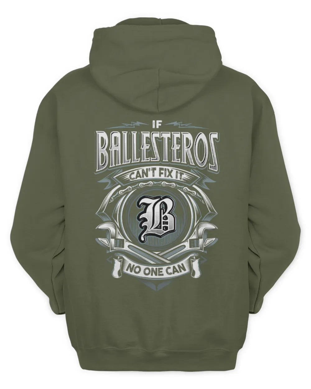 BALLESTEROS AP81-K4-626 - Personalized Ahmed Quote Apparel “If Ahmed Can't Fix It, No One Can” - Unisex Hoodie - Military Green