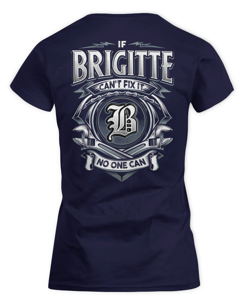 BRIGITTE AP81-K4-626 - Personalized Ahmed Quote Apparel “If Ahmed Can't Fix It, No One Can” - Women's Standard T-Shirt - Navy